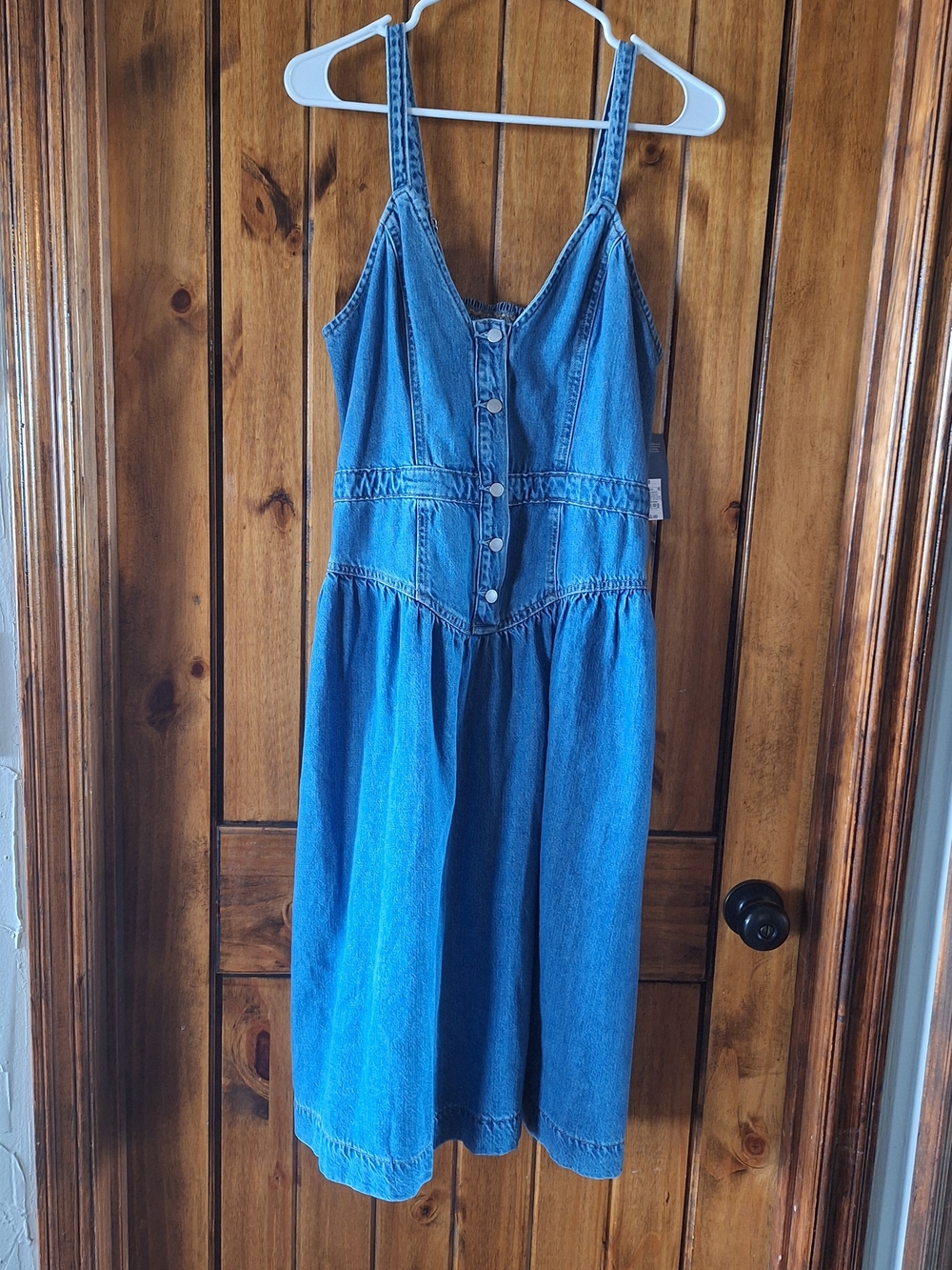 Universal Thread Blue Denim Button-Front Sundress